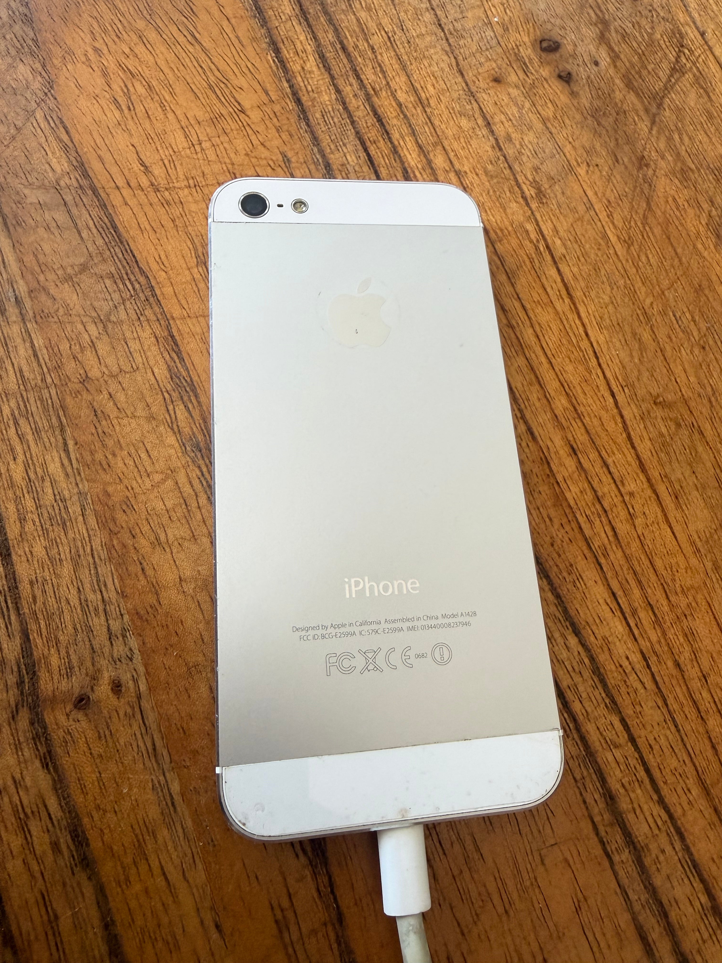 Apple iPhone 5 16GB with Charger — Cracked Screen (Model A1428)